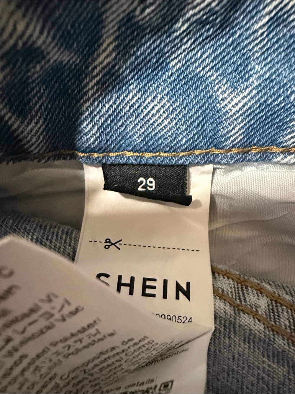 SHEIN Light Blue Sparkle Distressed Denim Shorts - Picture 4 of 8
